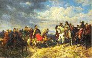 Artur Grottger King Jan III Sobieski meets emperor Leopold I near Schwechat France oil painting artist